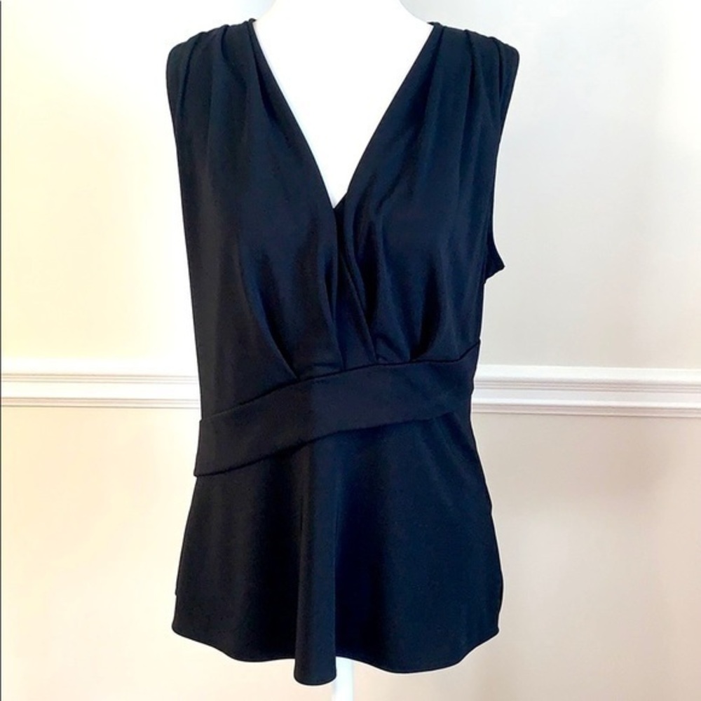 BANANA REPUBLIC Surplice Sleeveless Black Blouse S